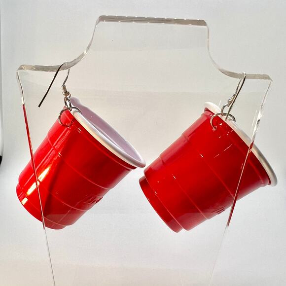 Solo Cup Shot Earrings - Shot Glass Earrings - Party Earrings - Club Accessories - Picture 6 of 11